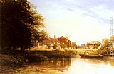 George Vicat Cole Canvas Paintings - The Swan at Pangbourne